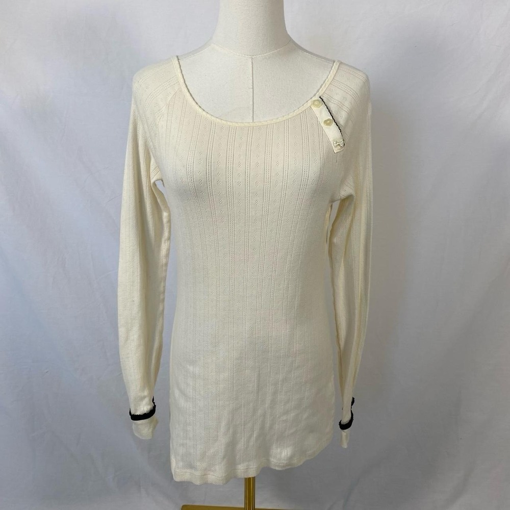Zoe & Bella‎ white long sleeve top size medium coquette preppy cute